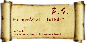 Petneházi Ildikó névjegykártya