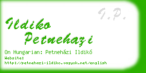 ildiko petnehazi business card